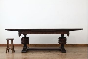 アンティーク家具　イギリスアンティーク　最上級　上質な特大ドローリーフテーブル(エクステンションテーブル)