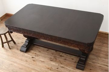 アンティーク家具　イギリスアンティーク　最上級　上質な特大ドローリーフテーブル(エクステンションテーブル)