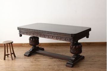アンティーク家具　イギリスアンティーク　最上級　上質な特大ドローリーフテーブル(エクステンションテーブル)