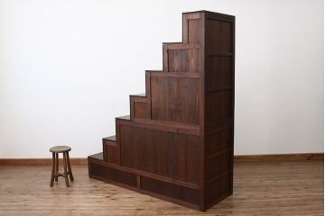 古民具・骨董 極上!美品!コンディションの素晴らしい上品な二段重ね階段箪笥