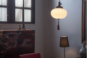 和製アンティーク　雪洞(ぼんぼり)吊り下げ天井照明