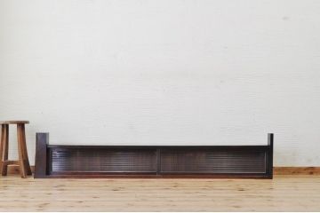 アンティーク家具　古いお屋敷のモールガラスローボード(置き床)