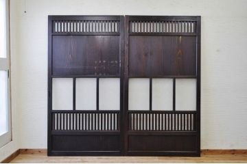 変わり型 ダイヤガラス格子帯戸2枚セット(ガラス帯戸)