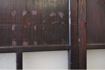 変わり型 ダイヤガラス格子帯戸2枚セット(ガラス帯戸)