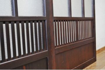 変わり型 ダイヤガラス格子帯戸2枚セット(ガラス帯戸)