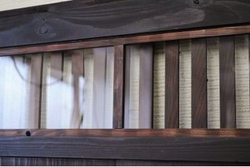 変わり型 ダイヤガラス格子帯戸2枚セット(ガラス帯戸)