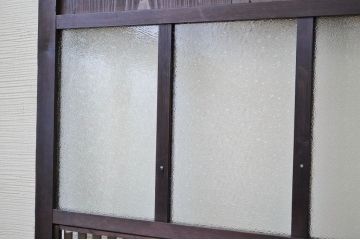 変わり型 ダイヤガラス格子帯戸2枚セット(ガラス帯戸)