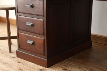 アンティーク家具　アンティーク　高級品!古いナラ材の上質な両袖机