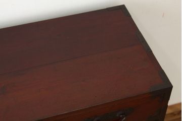 アンティーク家具　古民具・骨董　古い欅材の木目の素晴らしい松本帳場箪笥?