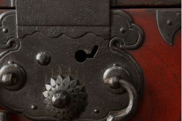 アンティーク家具　古民具・骨董　古い欅材の木目の素晴らしい松本帳場箪笥?