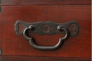アンティーク家具　古民具・骨董　古い欅材の木目の素晴らしい松本帳場箪笥?