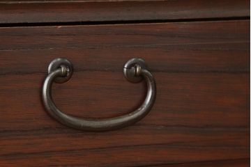 アンティーク家具　アンティーク　古い木のダイヤガラスローボード(ローチェスト・箪笥)