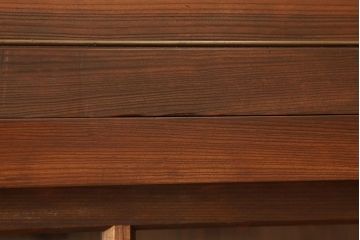 アンティーク　美品!古い木の大きな二段重ね収納棚(飾り棚・ガラスケース)