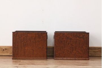 アンティーク雑貨　古民具・骨董　極上!美品!木目の素晴らしい角火鉢2個セット