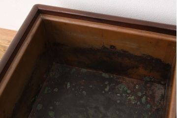 アンティーク雑貨　古民具・骨董　極上!美品!木目の素晴らしい角火鉢2個セット