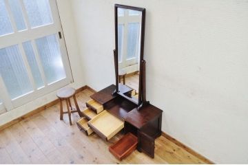 中古　北海道民芸家具鏡台