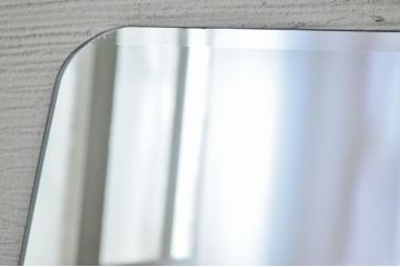 アンティーク雑貨　USAビンテージ　面取り台形ミラー(鏡)