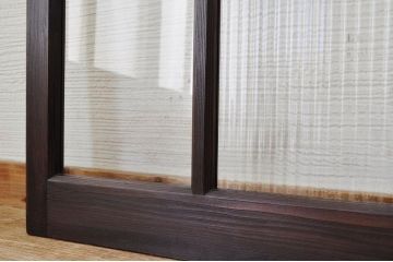 古いモールガラス引き戸2枚セット