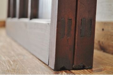 古いモールガラス引き戸2枚セット