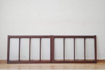 古いモールガラス引き戸2枚セット