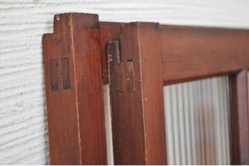 古いモールガラス引き戸2枚セット