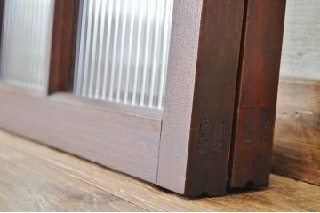 古いモールガラス引き戸2枚セット