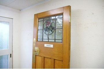イギリスアンティーク!!オーク材のステンドグラスドア1