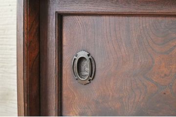 アンティーク家具　最高級!古い欅材黒柿縁の茶箪笥