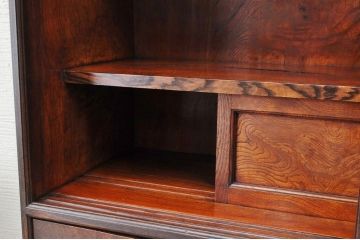 アンティーク家具　最高級!古い欅材黒柿縁の茶箪笥