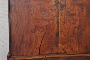 アンティーク家具　最高級!古い欅材黒柿縁の茶箪笥