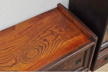 アンティーク家具　最高級!古い欅材黒柿縁の茶箪笥