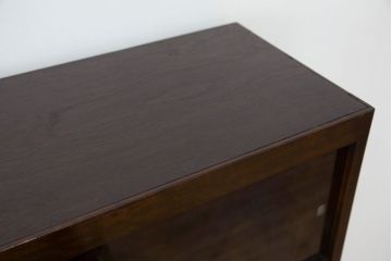 レトロ家具　アンティーク　レトロなデザインのモールガラス本箱(収納棚・飾り棚)