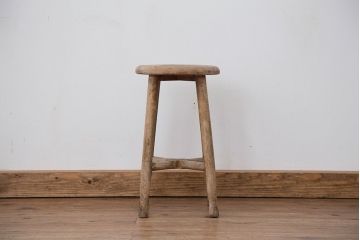 アンティーク家具　アンティーク　古い木のスツール(丸椅子)