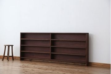 アンティーク家具　アンティーク　古い学校の薄型飾り棚(4)(陳列棚)