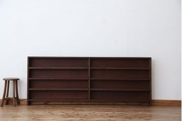 アンティーク家具　アンティーク　古い学校の薄型飾り棚(4)(陳列棚)