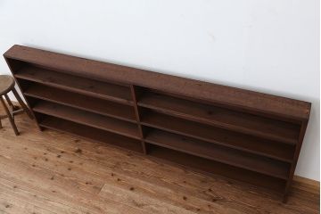 アンティーク家具　アンティーク　古い学校の薄型飾り棚(4)(陳列棚)