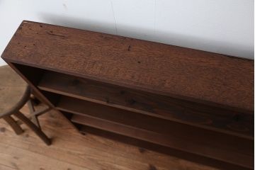 アンティーク家具　アンティーク　古い学校の薄型飾り棚(4)(陳列棚)