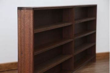アンティーク家具　アンティーク　古い学校の薄型飾り棚(4)(陳列棚)