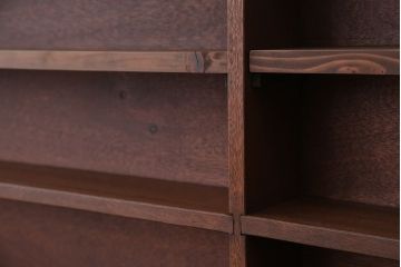 アンティーク家具　アンティーク　古い学校の薄型飾り棚(4)(陳列棚)