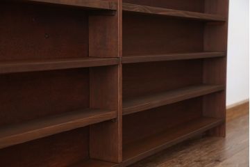 アンティーク家具　アンティーク　古い学校の薄型飾り棚(4)(陳列棚)