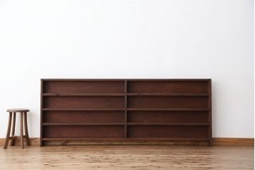 アンティーク家具　アンティーク　古い学校の薄型飾り棚?(陳列棚)