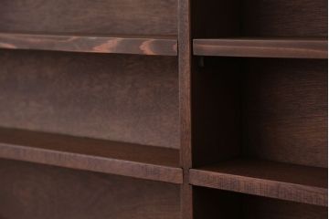 アンティーク家具　アンティーク　古い学校の薄型飾り棚(6)(陳列棚)