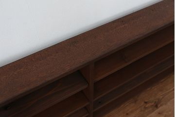 アンティーク家具　アンティーク　古い学校の薄型飾り棚(8)(陳列棚)