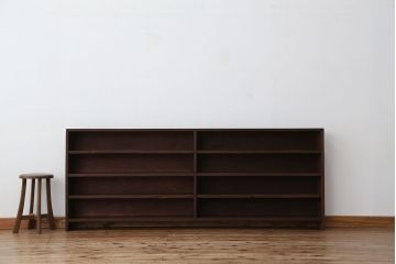 アンティーク家具　アンティーク　古い学校の薄型飾り棚(10)(陳列棚)
