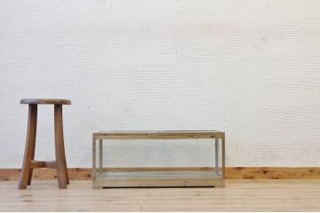 アンティーク家具　古い時計屋の真鍮製置き型ガラスケース(ショーケース)