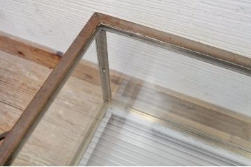 アンティーク家具　古い時計屋の真鍮製置き型ガラスケース(ショーケース)