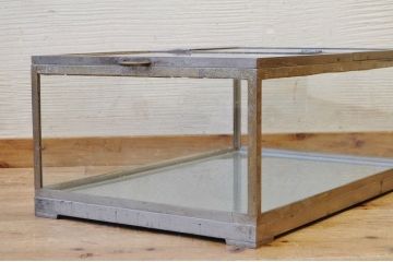 アンティーク家具　古い時計屋の真鍮製置き型ガラスケース(ショーケース)