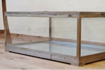 アンティーク家具　古い時計屋の真鍮製置き型ガラスケース(ショーケース)