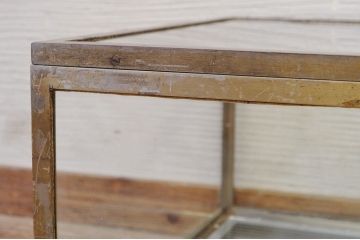 アンティーク家具　古い時計屋の真鍮製置き型ガラスケース(ショーケース)