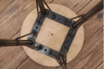 アンティーク家具　オリジナル　アイアンハイスツール 1脚(丸椅子)インダストリアアル工業系(4)
